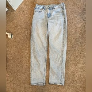 American Eagle Jeans 90s straight leg light wash mid/low rise size 8 LONG